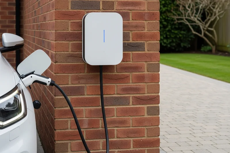 EV charging point installed by Wireline Electrical in South Wales driveway